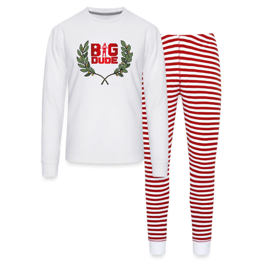 LOGO Unisex Pajama Set - white/red stripe